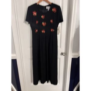 New Vintage Jessica Howard Christmas Dress‎ Poinsettia Sequin Women's 14 Maxi